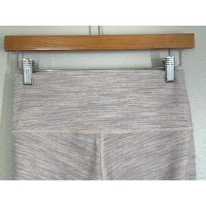 Lululemon Wunder Under Womens High-Rise Crop Leggings Sz 8 Heathered‎ Light Pink